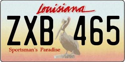 LA license plate ZXB465