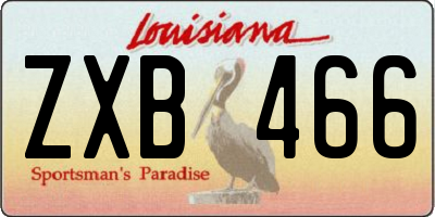 LA license plate ZXB466