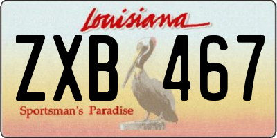 LA license plate ZXB467