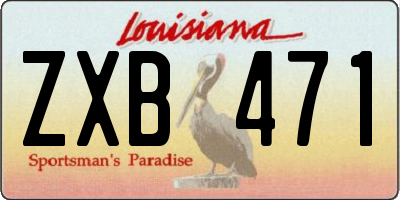 LA license plate ZXB471