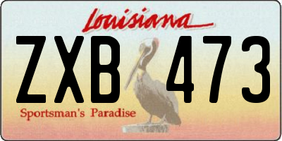 LA license plate ZXB473