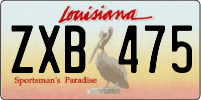 LA license plate ZXB475