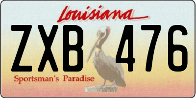 LA license plate ZXB476