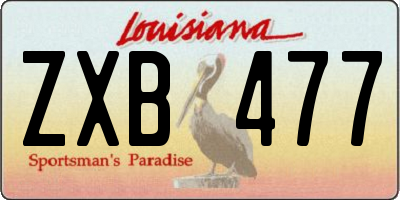 LA license plate ZXB477