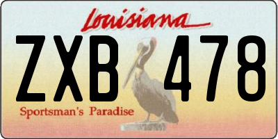 LA license plate ZXB478