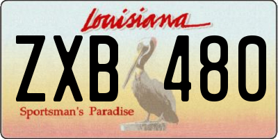 LA license plate ZXB480