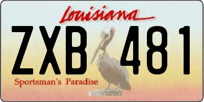 LA license plate ZXB481