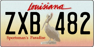 LA license plate ZXB482