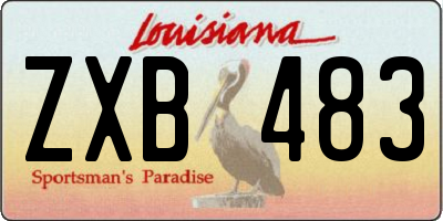 LA license plate ZXB483