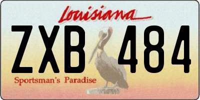 LA license plate ZXB484