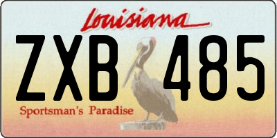 LA license plate ZXB485