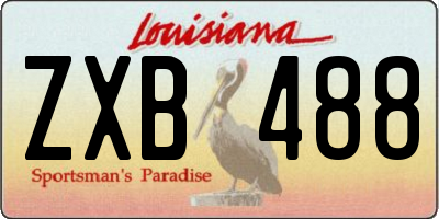 LA license plate ZXB488