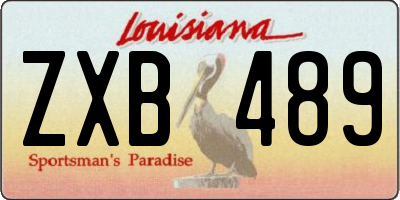 LA license plate ZXB489