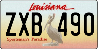 LA license plate ZXB490