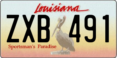 LA license plate ZXB491