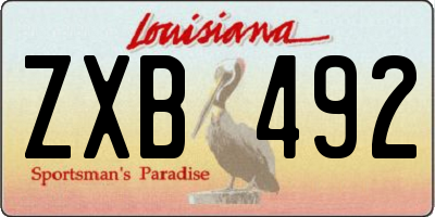 LA license plate ZXB492