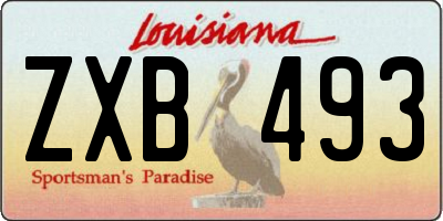 LA license plate ZXB493