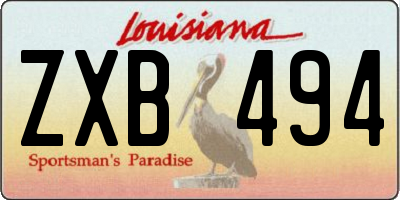 LA license plate ZXB494