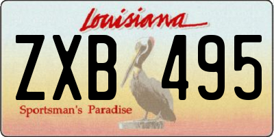 LA license plate ZXB495