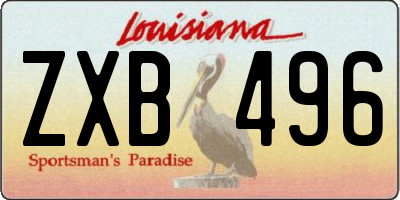LA license plate ZXB496