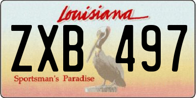 LA license plate ZXB497