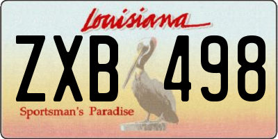 LA license plate ZXB498