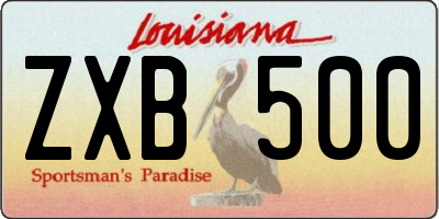 LA license plate ZXB500