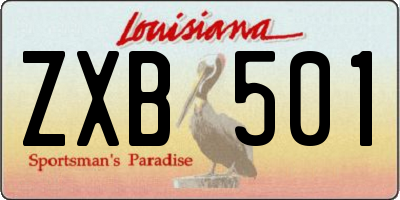 LA license plate ZXB501