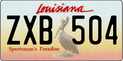 LA license plate ZXB504