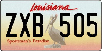 LA license plate ZXB505