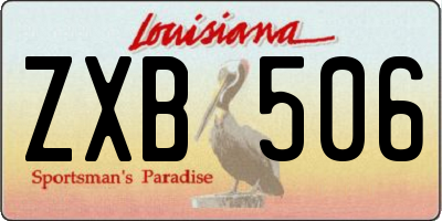 LA license plate ZXB506