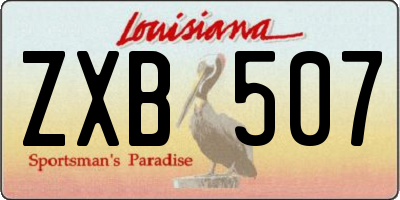 LA license plate ZXB507