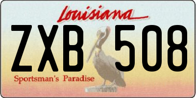 LA license plate ZXB508