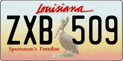 LA license plate ZXB509