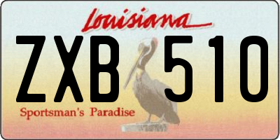 LA license plate ZXB510