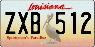 LA license plate ZXB512