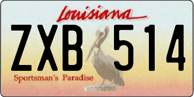 LA license plate ZXB514