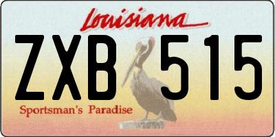 LA license plate ZXB515