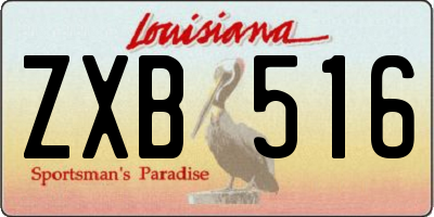 LA license plate ZXB516