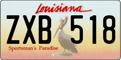 LA license plate ZXB518