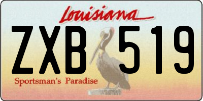 LA license plate ZXB519