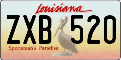 LA license plate ZXB520