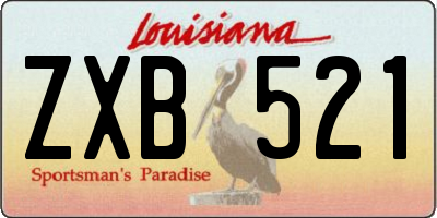 LA license plate ZXB521