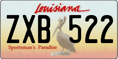 LA license plate ZXB522