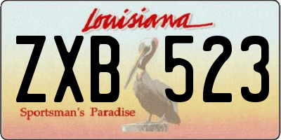 LA license plate ZXB523