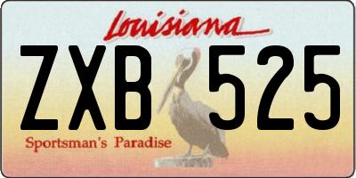 LA license plate ZXB525