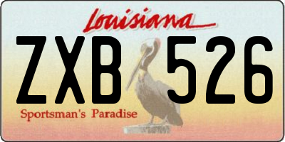 LA license plate ZXB526