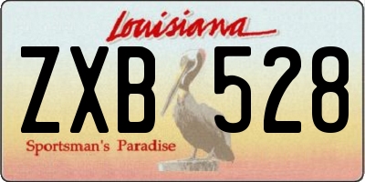 LA license plate ZXB528