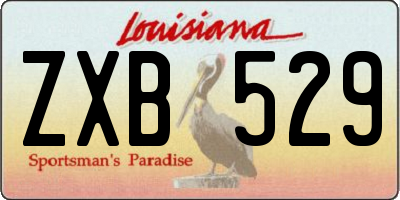 LA license plate ZXB529