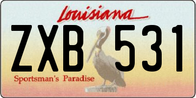 LA license plate ZXB531